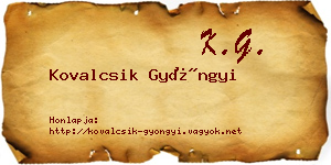 Kovalcsik Gyöngyi névjegykártya